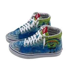 Vans SK8-Hi‎ Spongebob Squarepants Blue Graphic High Top Sneakers size W7-M5.5